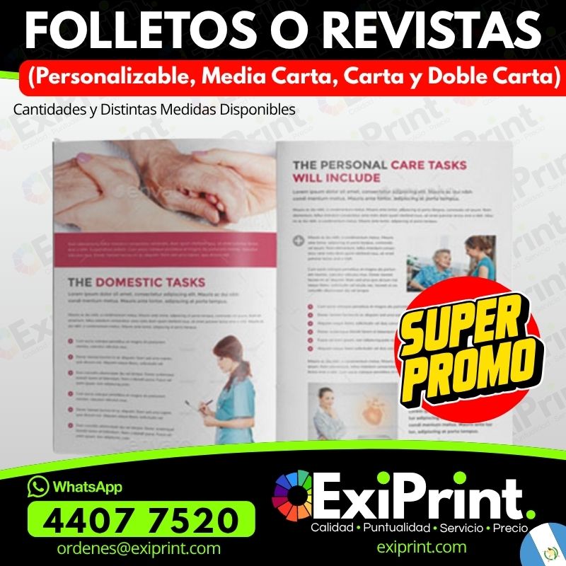 Oferta de Folletos o revistas Médicas Personalizable, Media Carta, Carta y Doble Carta, Bond 80gms y Glossy Papel Revista
