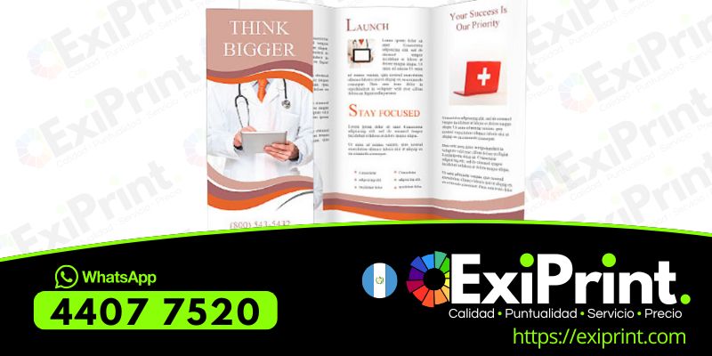 Oferta 500 Trifoliares Médicos, full color, couche 80gms