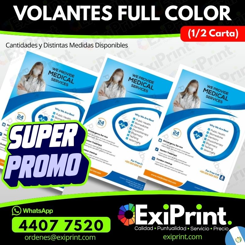 Oferta en 100 Volantes Media Carta Full Color