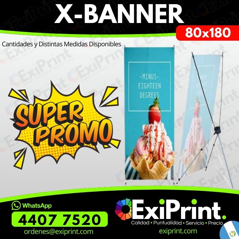 Oferta de X-Banner o tipo araña de medida 80x180