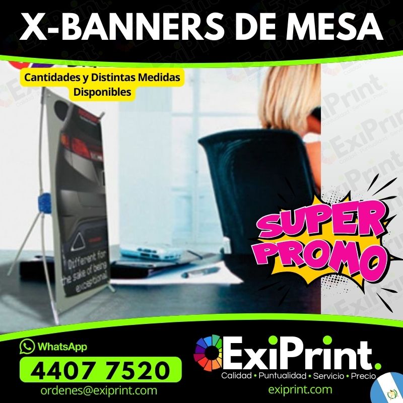 Oferta de 12 X-Banners de Mesa