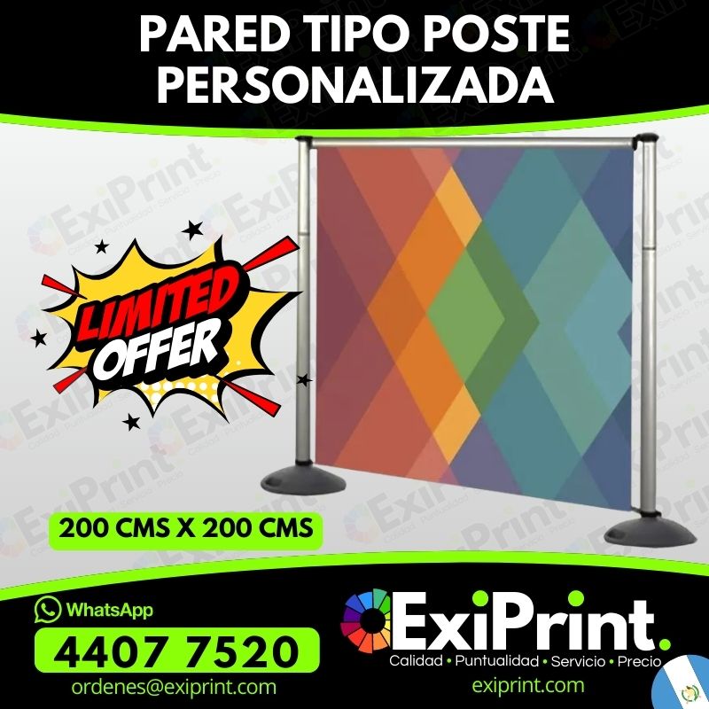 Oferta pared tipo poste de 200 cms x 200 cms